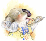 Koala Takes a Taste.  Whimsical watercolor art from childrens books.  Created especially for picky eaters by illustrator Jim Harris.